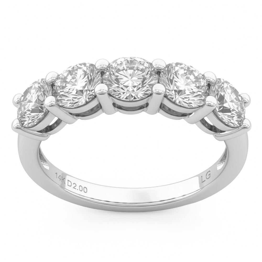 2.00ct 14K White Gold  Diamond Ring Size 6.5