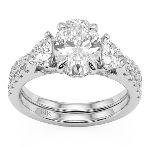 3.55ct 14K White Gold  Diamond Ring Size 6.5
