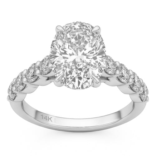 4.05ct 14K White Gold  Diamond Ring Size 6.5