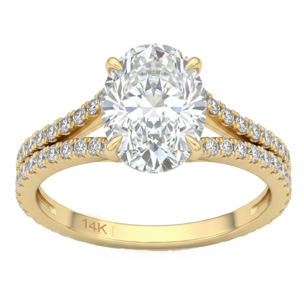 2.55ct 14K Yellow Gold  Diamond Ring Size 6.5