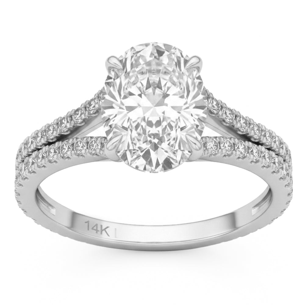 2.55ct 14K White Gold  Diamond Ring Size 6.5