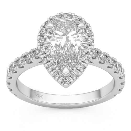 2.8ct 14K White Gold  Diamond Ring Size 6.5