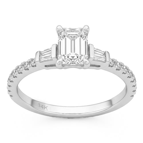 1.37ct 14K White Gold  Diamond Ring Size 6.5