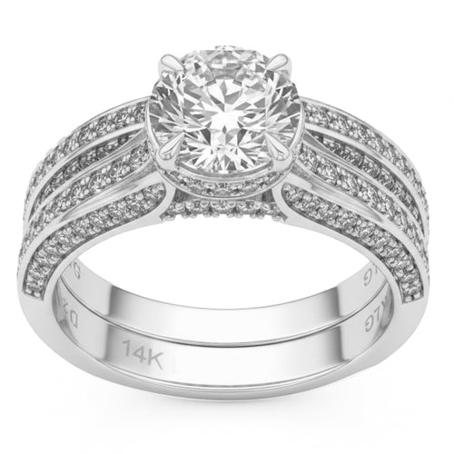 2.52ct 14K White Gold  Diamond Ring Size 6.5