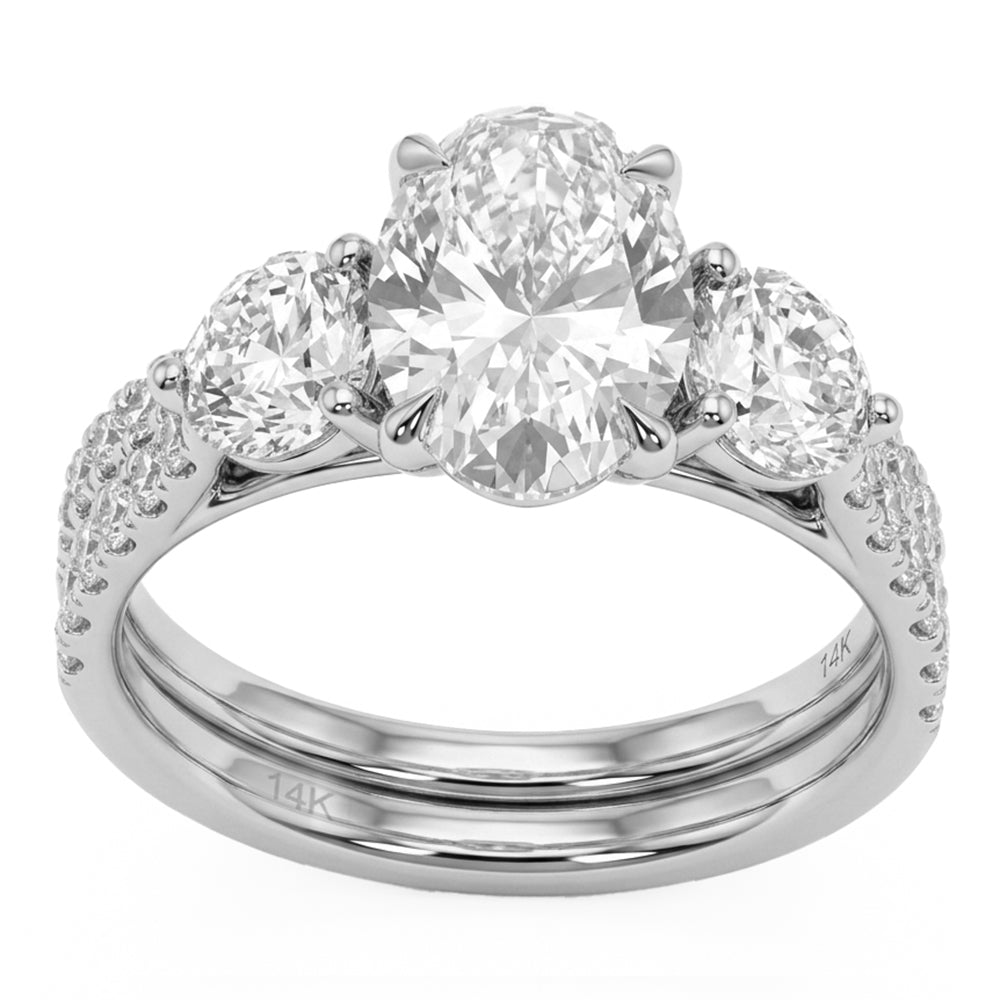 3.65ct 14K White Gold  Diamond Ring Size 6.5