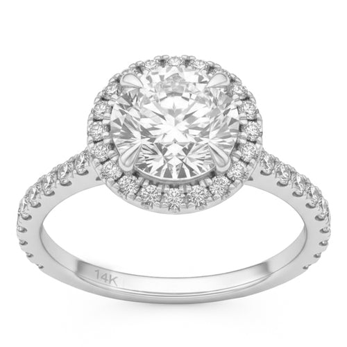 2.61ct 14K White Gold  Diamond Ring Size 6.5