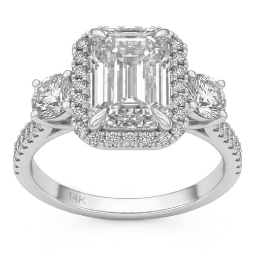 4.11ct 14K White Gold  Diamond Ring Size 6.5