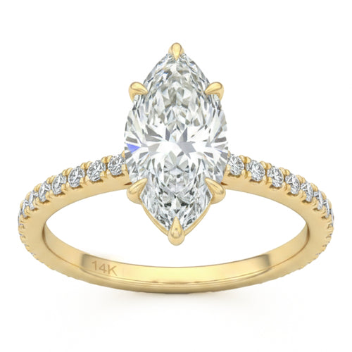 2.42ct 14K Yellow Gold  Diamond Ring Size 6.5