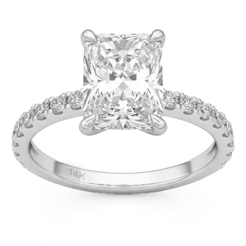 3.64ct 14K White Gold  Diamond Ring Size 6.5