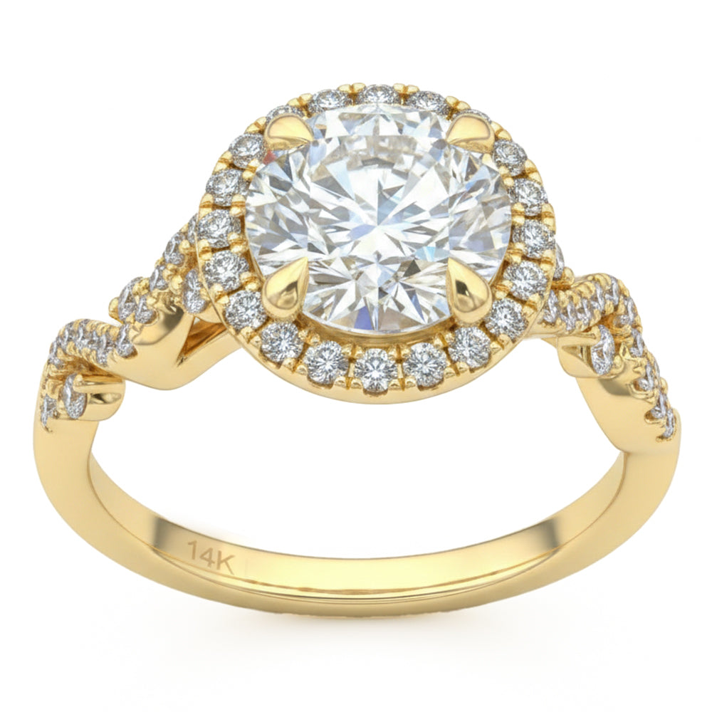 2.41ct 14K Yellow Gold  Diamond Ring Size 6.5