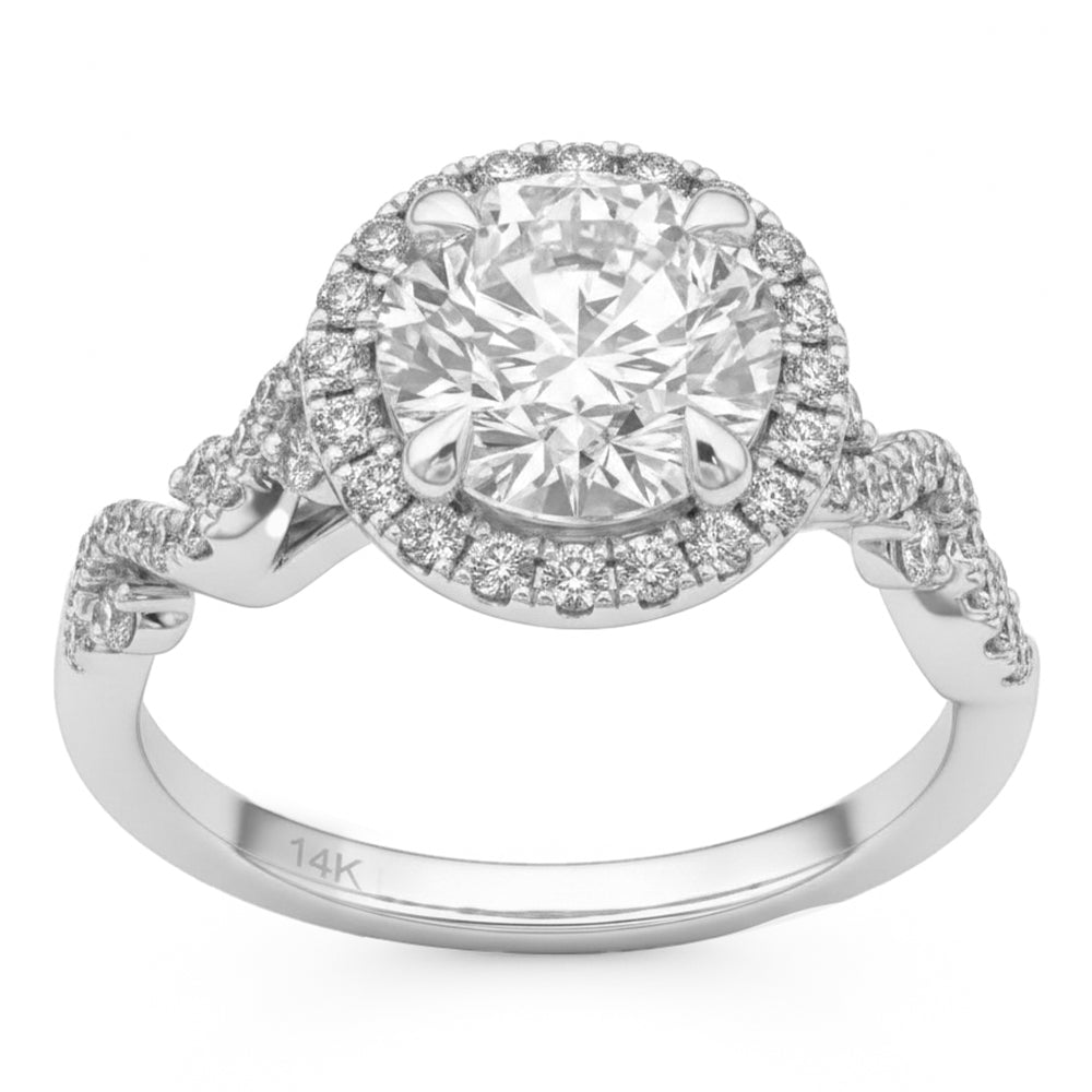 3.45ct 14K White Gold  Diamond Ring Size 6.5