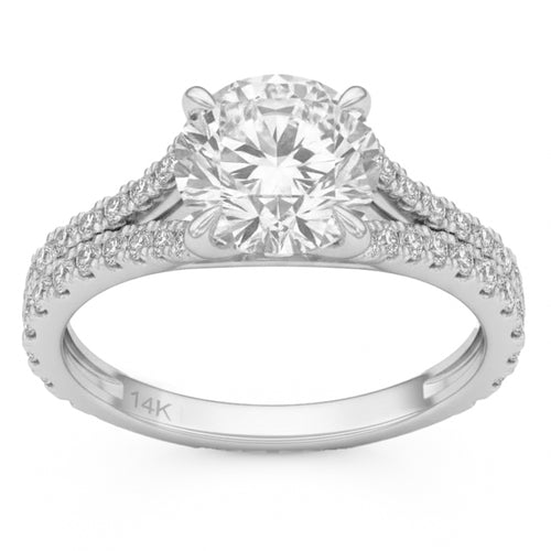 2.55ct 14K White Gold  Diamond Ring Size 6.5