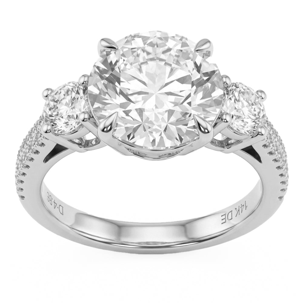4.89ct 14K White Gold  Diamond Ring Size 6.5