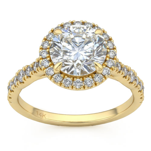 2.6ct 14K Yellow Gold  Diamond Ring Size 6.5