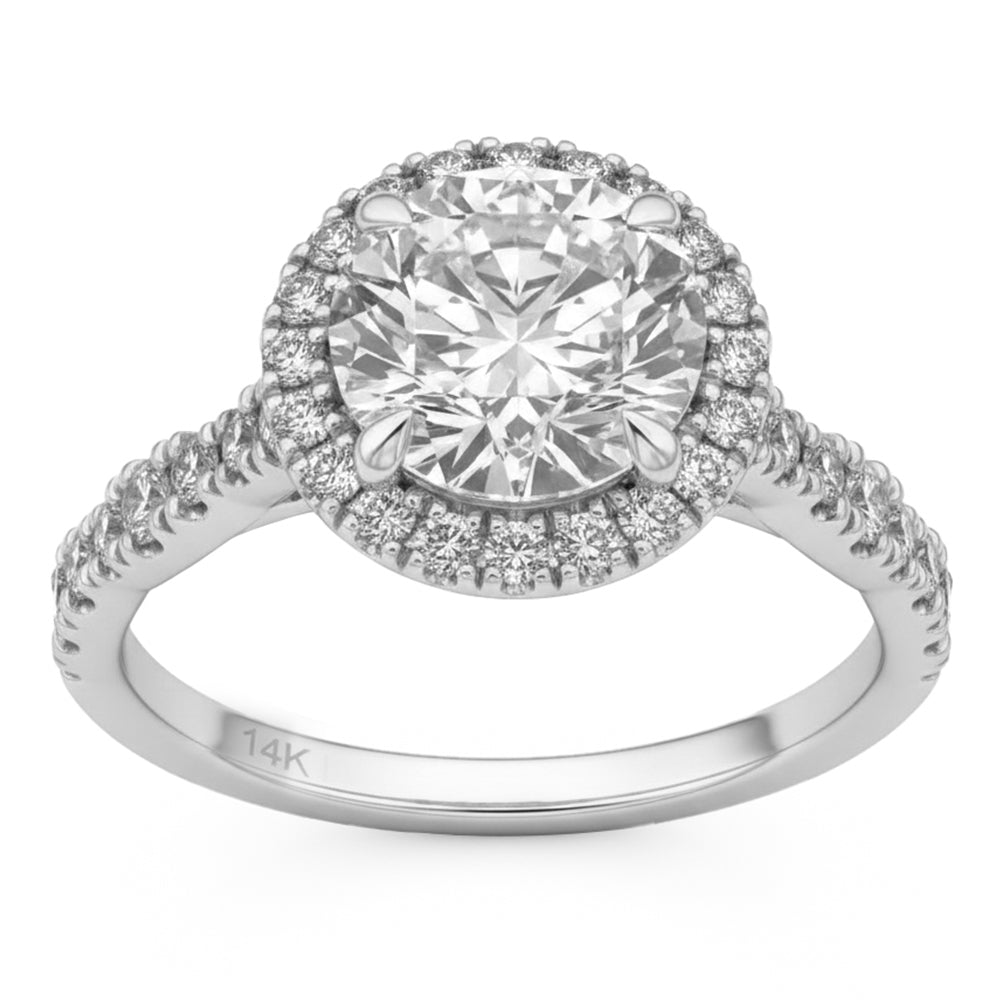 2.6ct 14K White Gold  Diamond Ring Size 6.5
