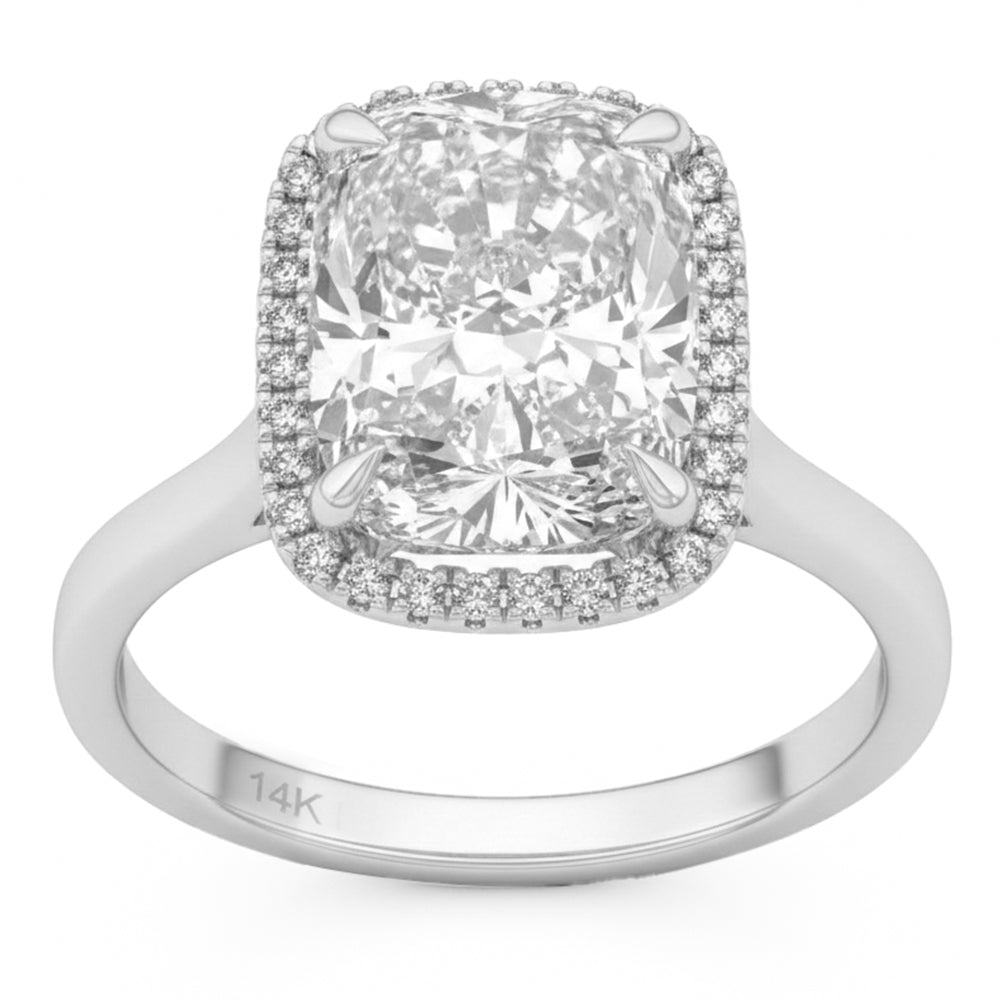 3.93ct 14K White Gold  Diamond Ring Size 6.5