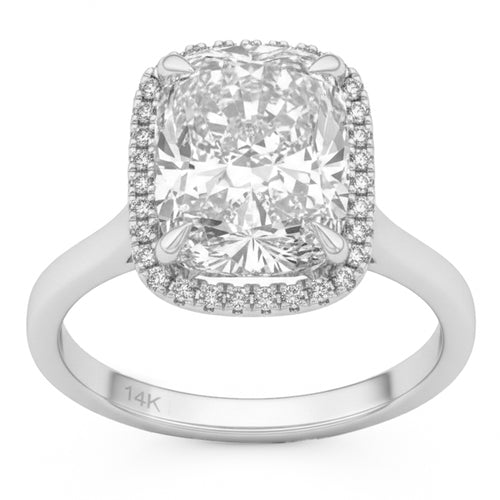 3.93ct 14K White Gold  Diamond Ring Size 6.5