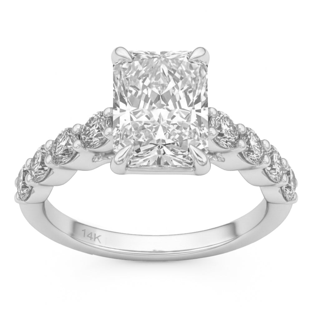 4.05ct 14K White Gold  Diamond Ring Size 6.5