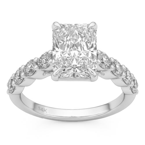 4.05ct 14K White Gold  Diamond Ring Size 6.5