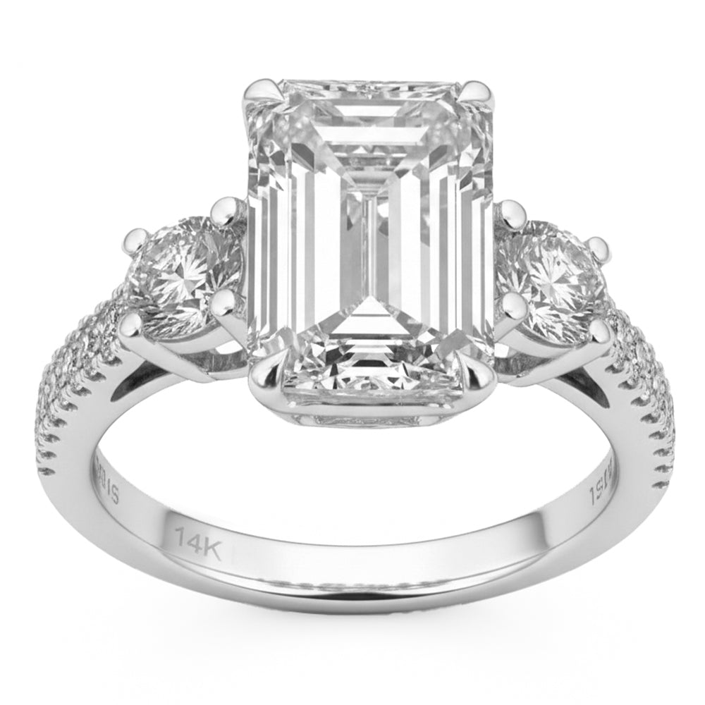 4.89ct 14K White Gold  Diamond Ring Size 6.5