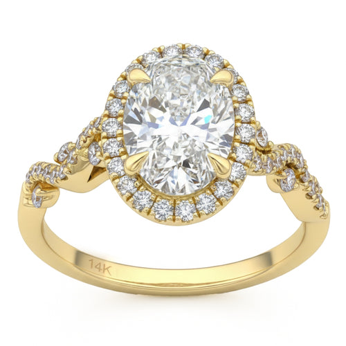 2.41ct 14K Yellow Gold  Diamond Ring Size 6.5