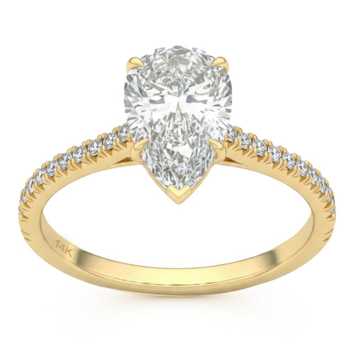 2.4ct 14K Yellow Gold  Diamond Ring Size 6.5
