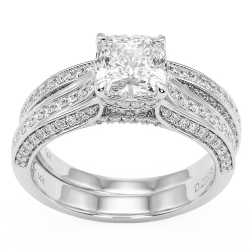 2.49ct 14K White Gold  Diamond Ring Size 6.5