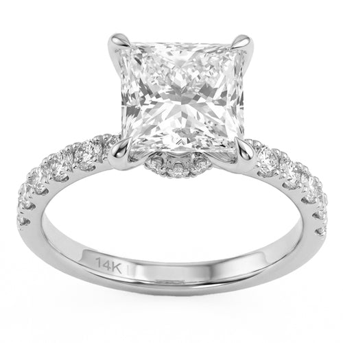 3.64ct 14K White Gold  Diamond Ring Size 6.5