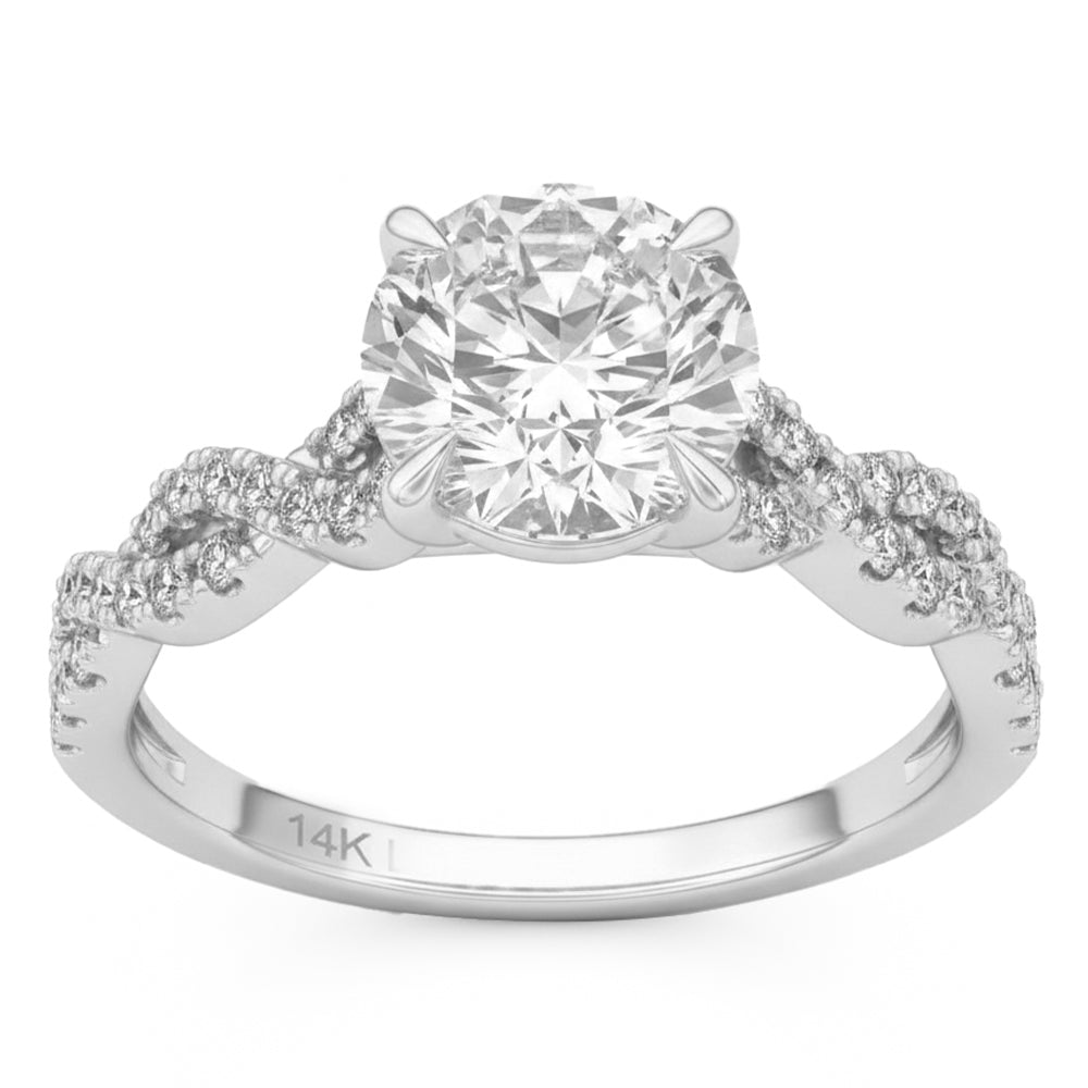 2.35ct 14K White Gold  Diamond Ring Size 6.5