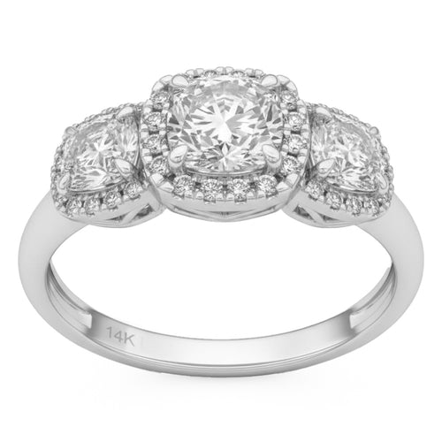 2.41ct 14K White Gold  Diamond Ring Size 6.5