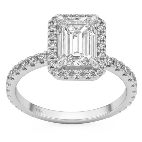 2.7ct 14K White Gold  Diamond Ring Size 6.5