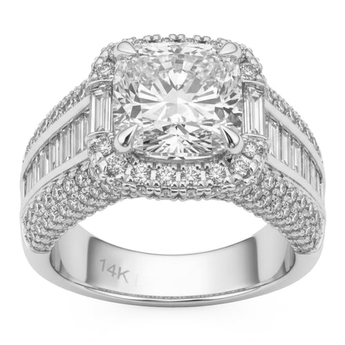 4.92ct 14K White Gold  Diamond Ring Size 6.5