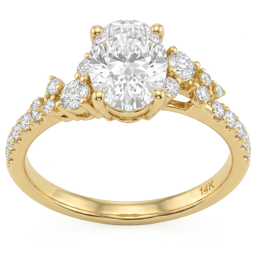 2.08ct 14K Yellow Gold  Diamond Ring Size 6.5