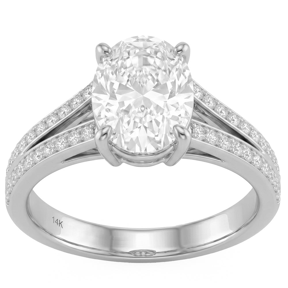 5.25ct 14K White Gold  Diamond Ring Size 6.5