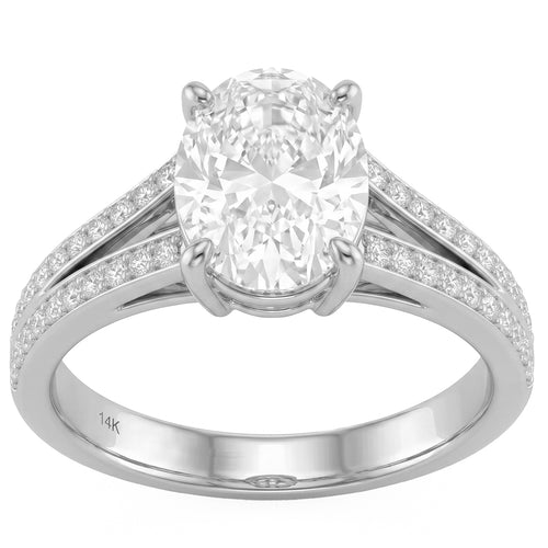 5.25ct 14K White Gold  Diamond Ring Size 6.5