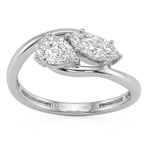 1.04ct 14K White Gold  Diamond Ring Size 6.5