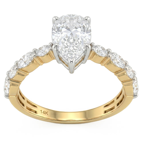 2.33ct 14K Yellow Gold  Diamond Ring Size 6.5