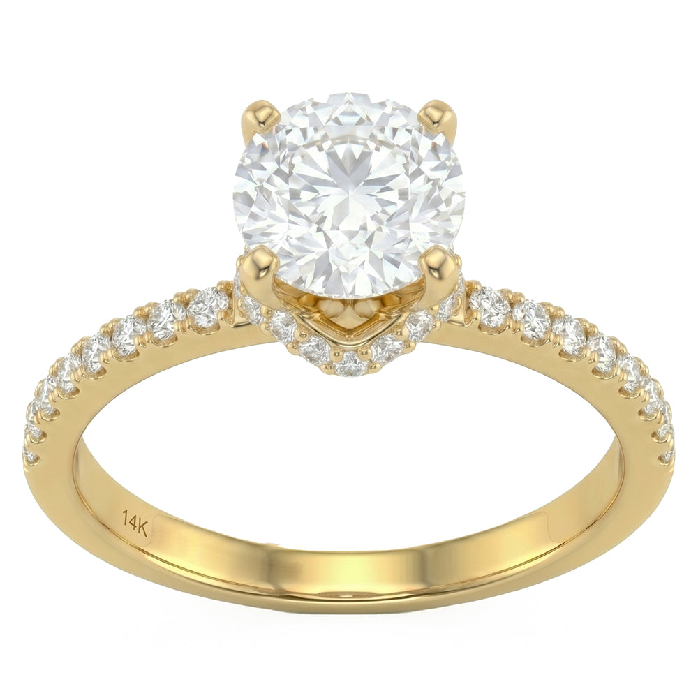 2ct 14K Yellow Gold  Diamond Ring Size 6.5