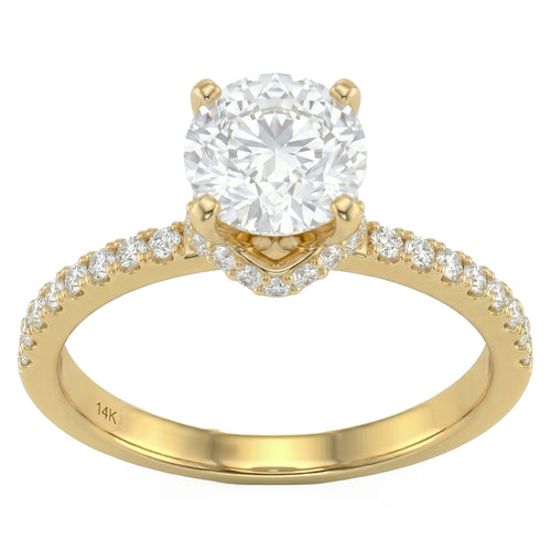 2ct 14K Yellow Gold  Diamond Ring Size 6.5