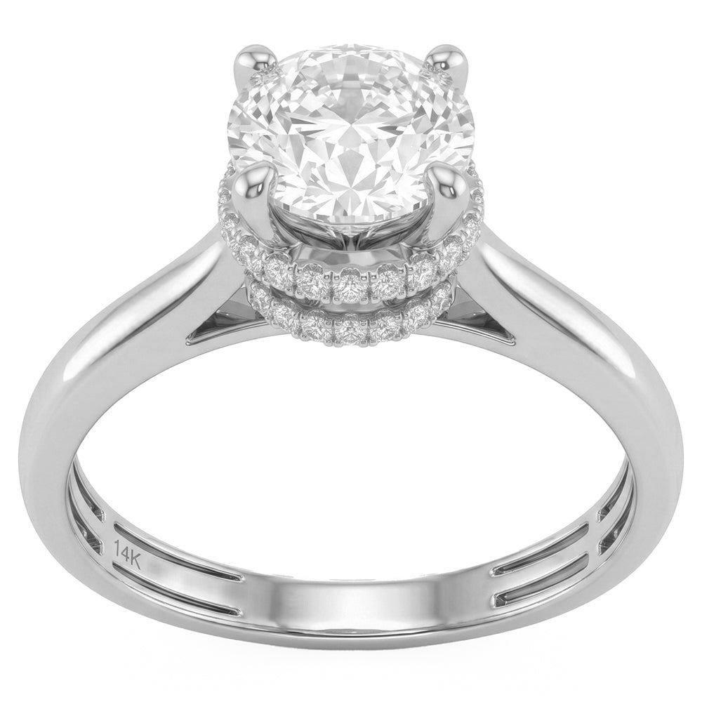 2.2ct 14K White Gold  Diamond Ring Size 6.5