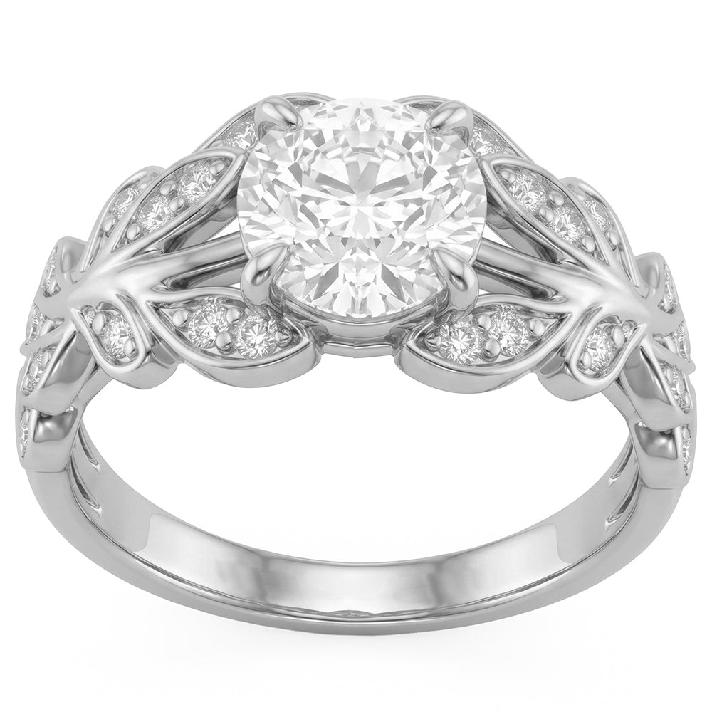 1.72ct 14K White Gold  Diamond Ring Size 6.5