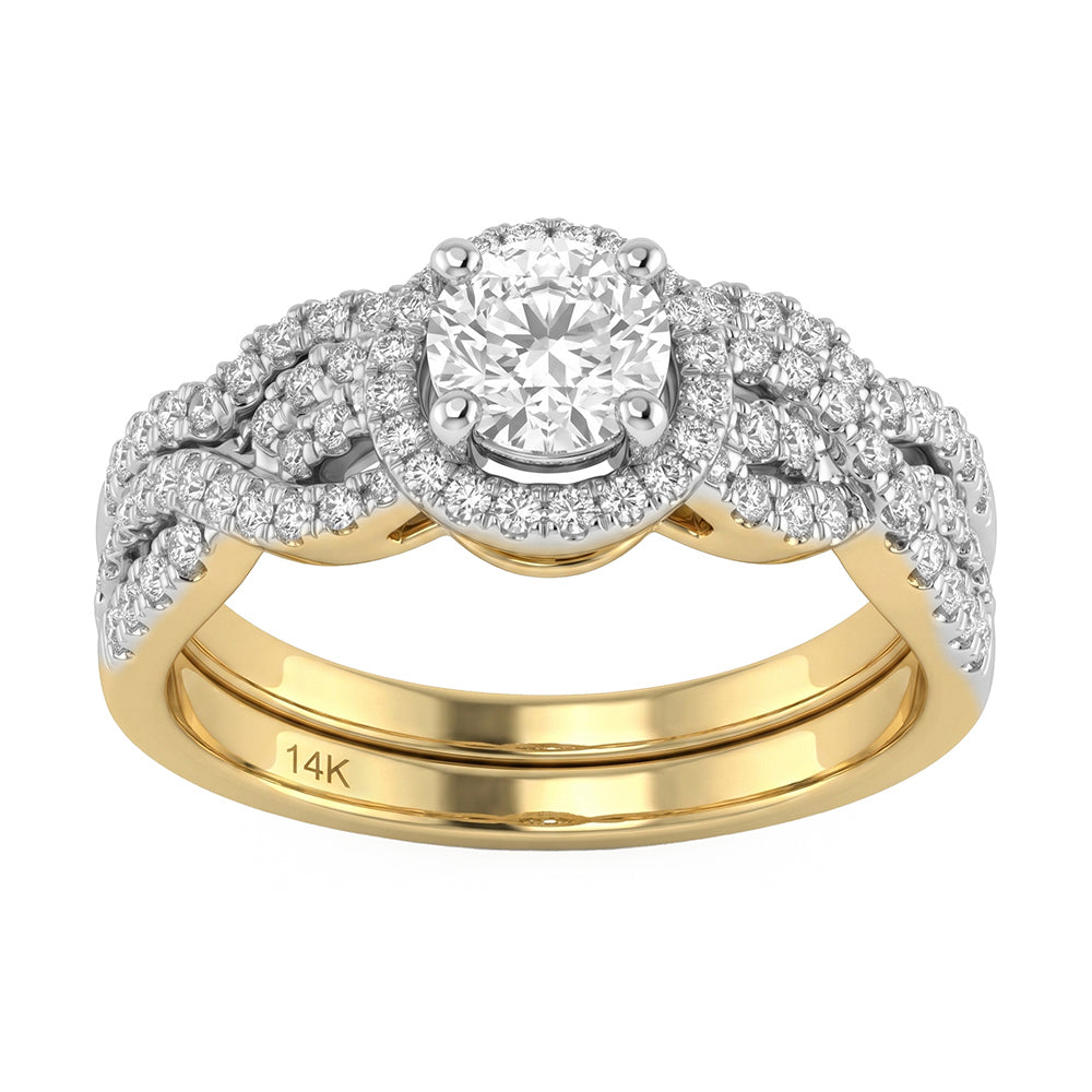 0.96ct 14K Yellow Gold  Diamond Ring Size 6.5