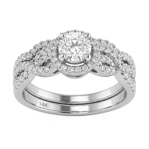 0.96ct 14K White Gold  Diamond Ring Size 6.5