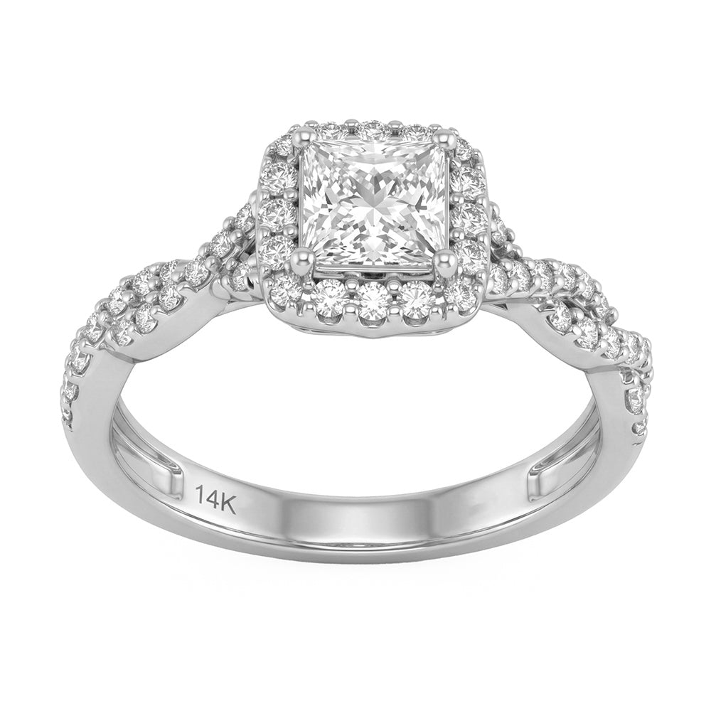 1.18ct 14K White Gold  Diamond Ring Size 6.5