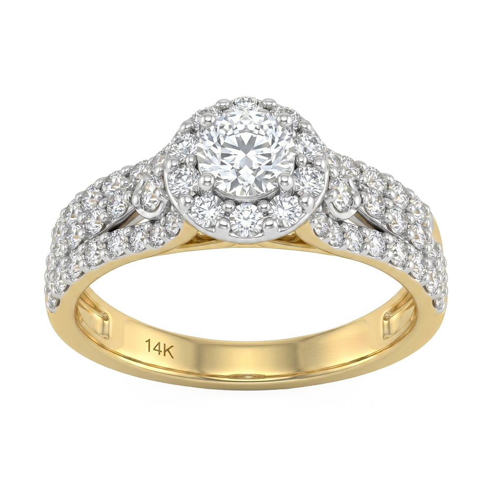 1.29ct 14K Yellow Gold  Diamond Ring Size 6.5