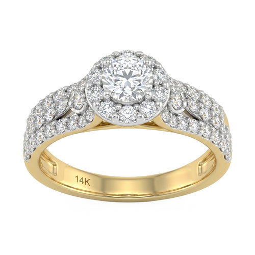 1.29ct 14K Yellow Gold  Diamond Ring Size 6.5