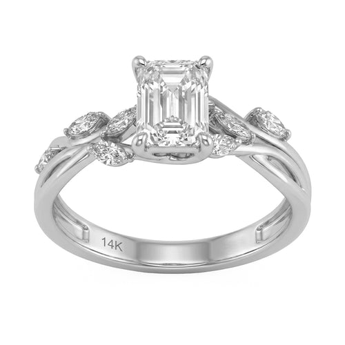 1.3ct 14K White Gold  Diamond Ring Size 6.5