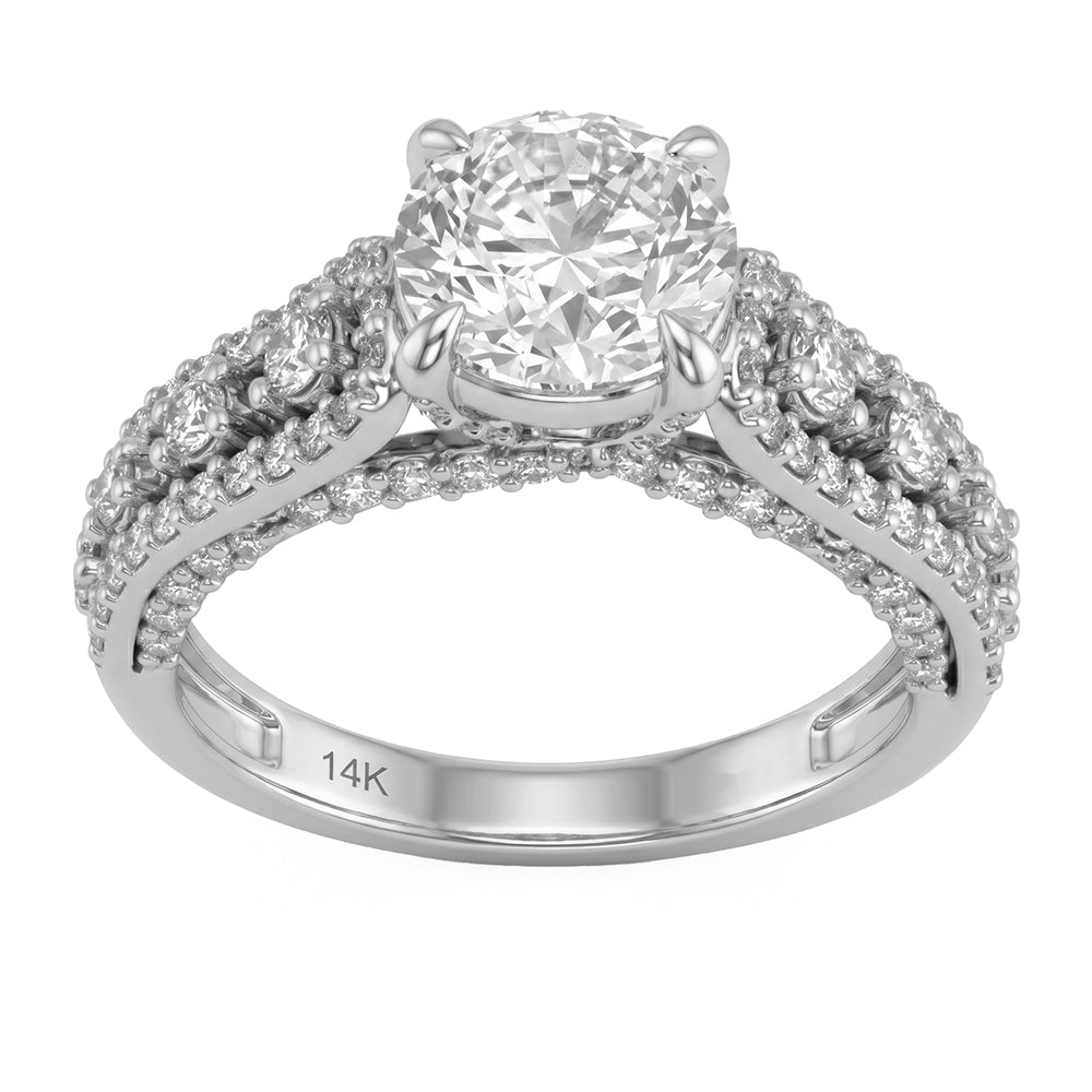 2.98ct 14K White Gold  Diamond Ring Size 6.5