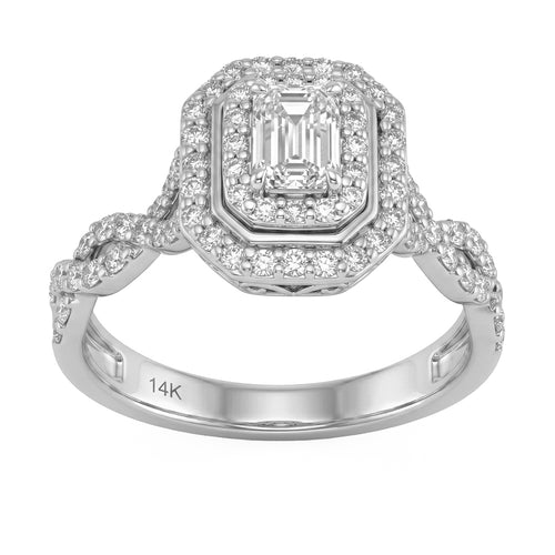 1.13ct 14K White Gold  Diamond Ring Size 6.5