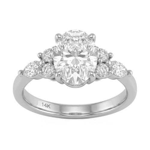 2.49ct 14K White Gold  Diamond Ring Size 6.5